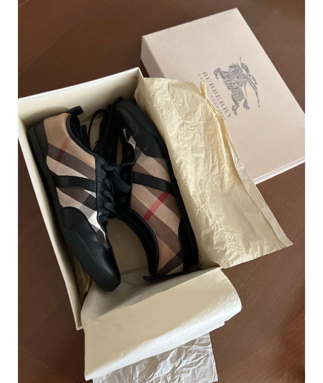 BURBERRY Мульти кожаные кеды, фото 5