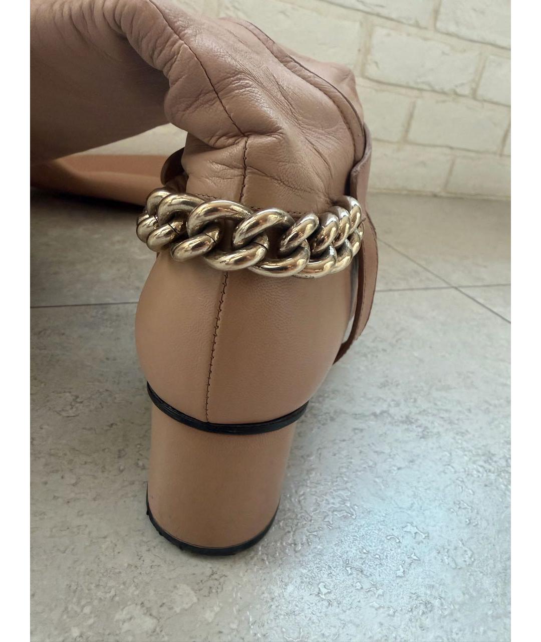 GUCCI Бежевые кожаные сапоги, фото 6