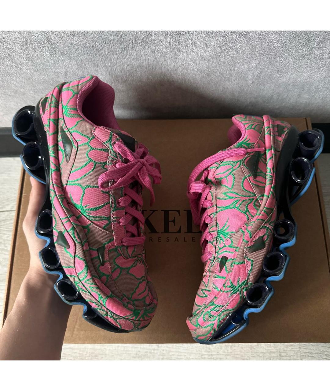 ADIDAS X RAF SIMONS Розовые текстильные низкие кроссовки / кеды, фото 8