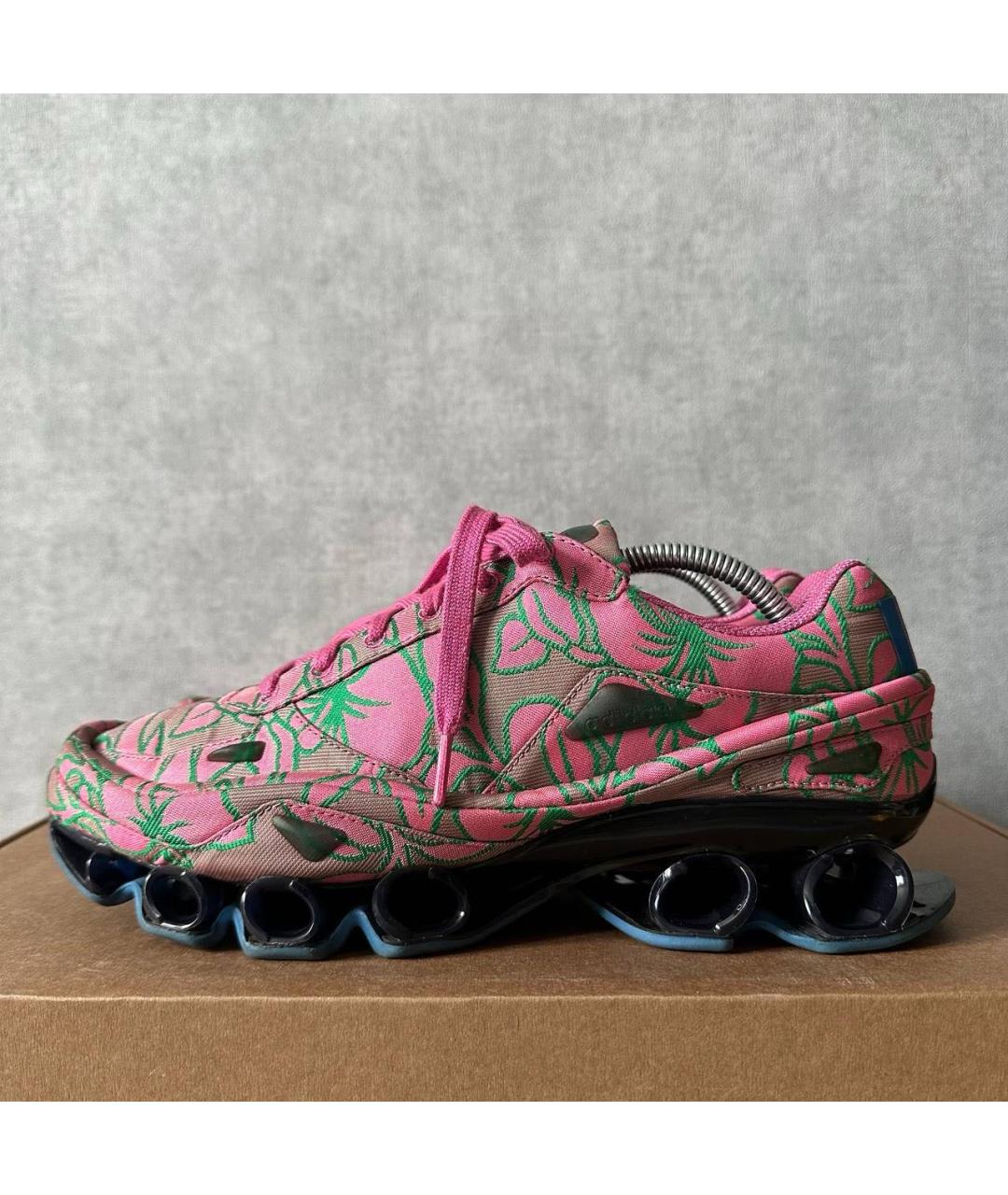 ADIDAS X RAF SIMONS Розовые текстильные низкие кроссовки / кеды, фото 3