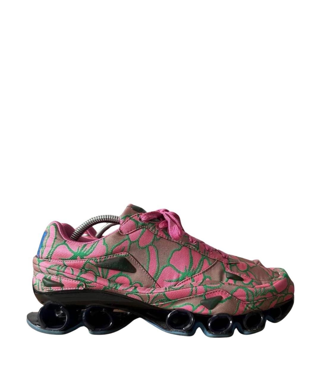 ADIDAS X RAF SIMONS Розовые текстильные низкие кроссовки / кеды, фото 1