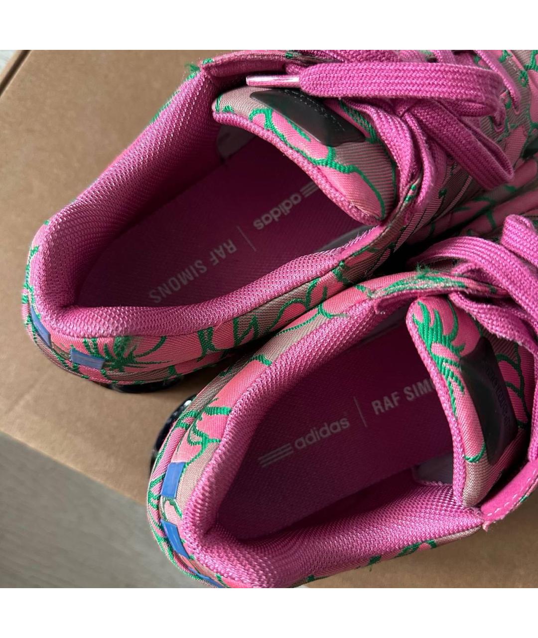 ADIDAS X RAF SIMONS Розовые текстильные низкие кроссовки / кеды, фото 6