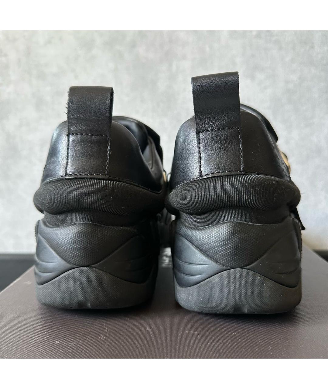 RAF SIMONS Черные кожаные низкие кроссовки / кеды, фото 5