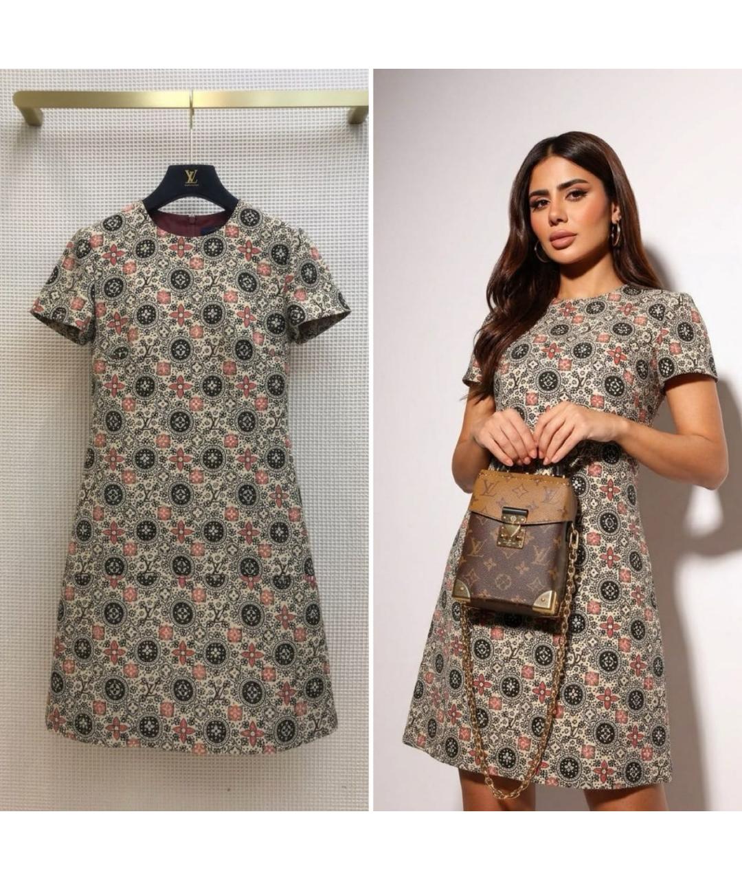 LOUIS VUITTON Мульти шерстяное повседневное платье, фото 2