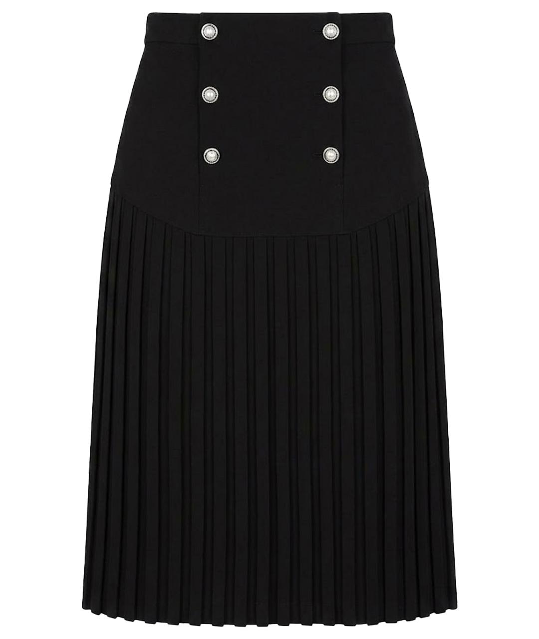 CHANEL Черная шерстяная юбка миди, фото 1