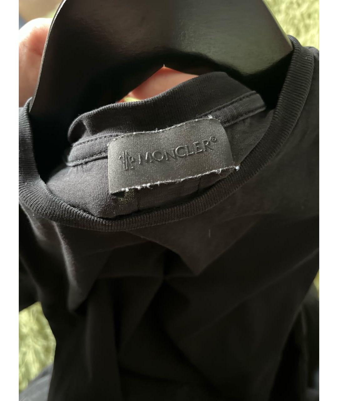 MONCLER Черная хлопковая футболка, фото 3
