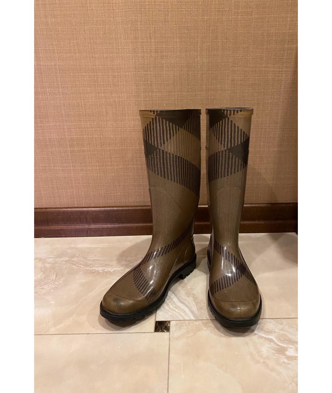 BURBERRY Серые резиновые сапоги, фото 2