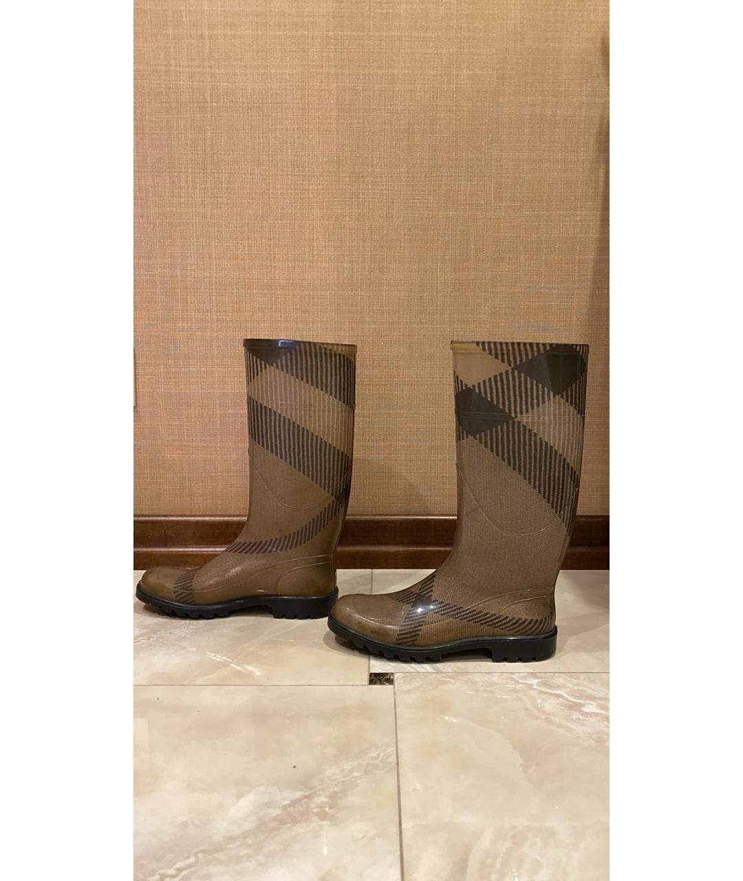 BURBERRY Серые резиновые сапоги, фото 7