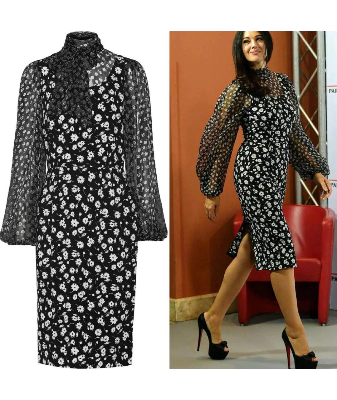 DOLCE&GABBANA Черное вискозное коктейльное платье, фото 2