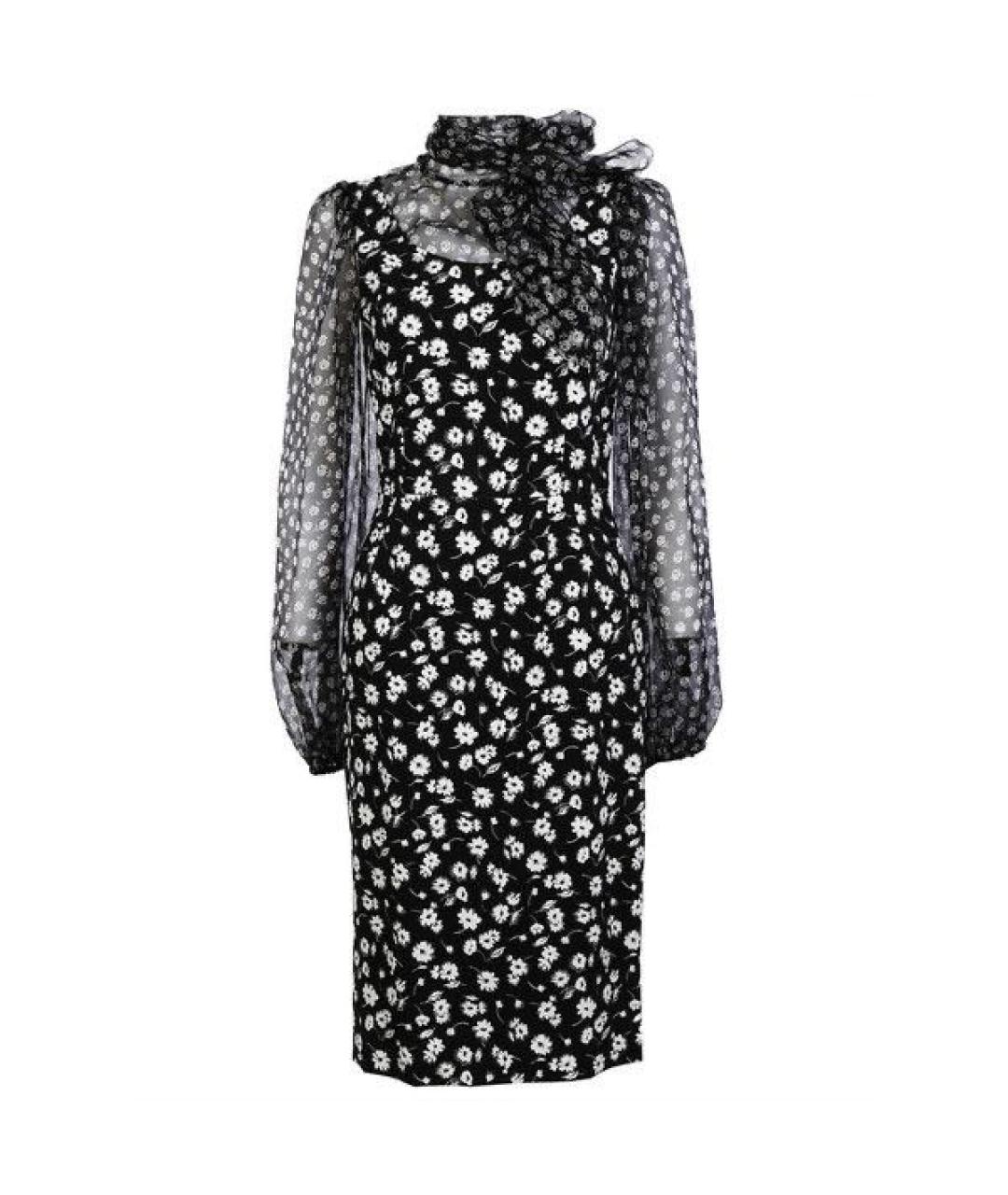 DOLCE&GABBANA Черное вискозное коктейльное платье, фото 9