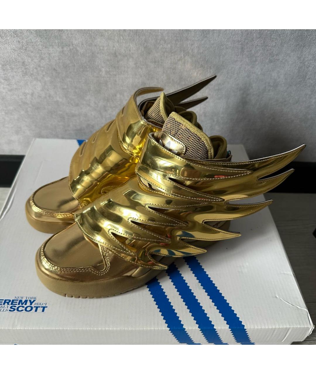 ADIDAS Золотые кроссовки из лакированной кожи, фото 6