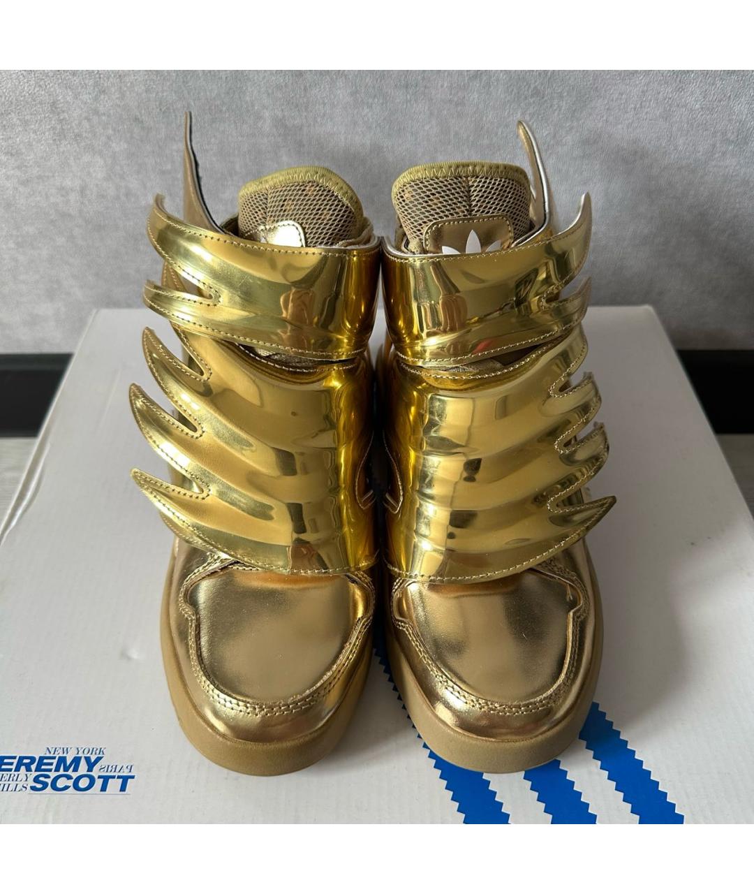 ADIDAS Золотые кроссовки из лакированной кожи, фото 2
