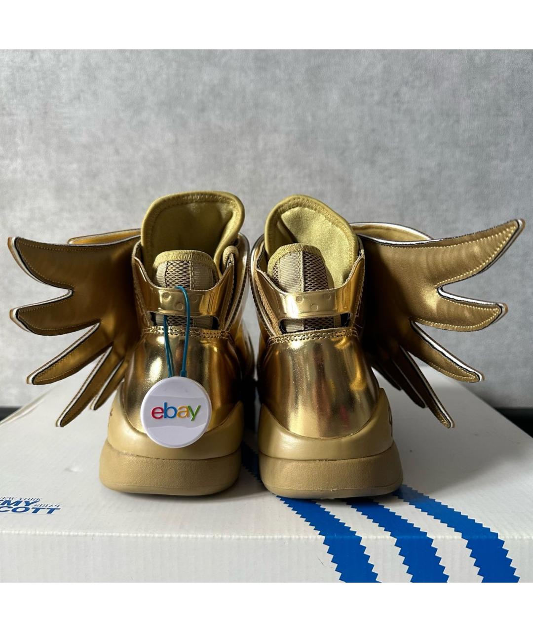 ADIDAS Золотые кроссовки из лакированной кожи, фото 4