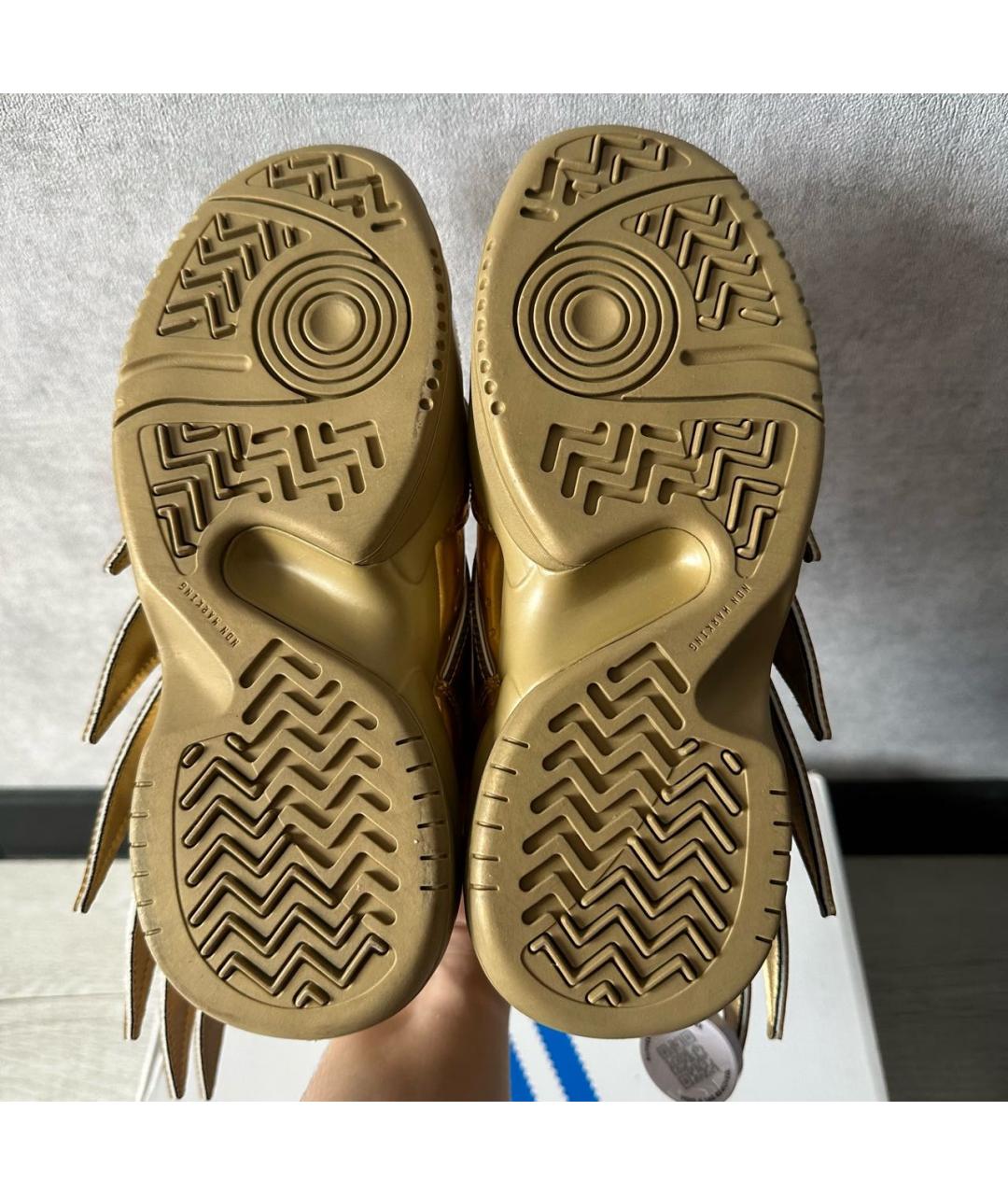 ADIDAS Золотые кроссовки из лакированной кожи, фото 5