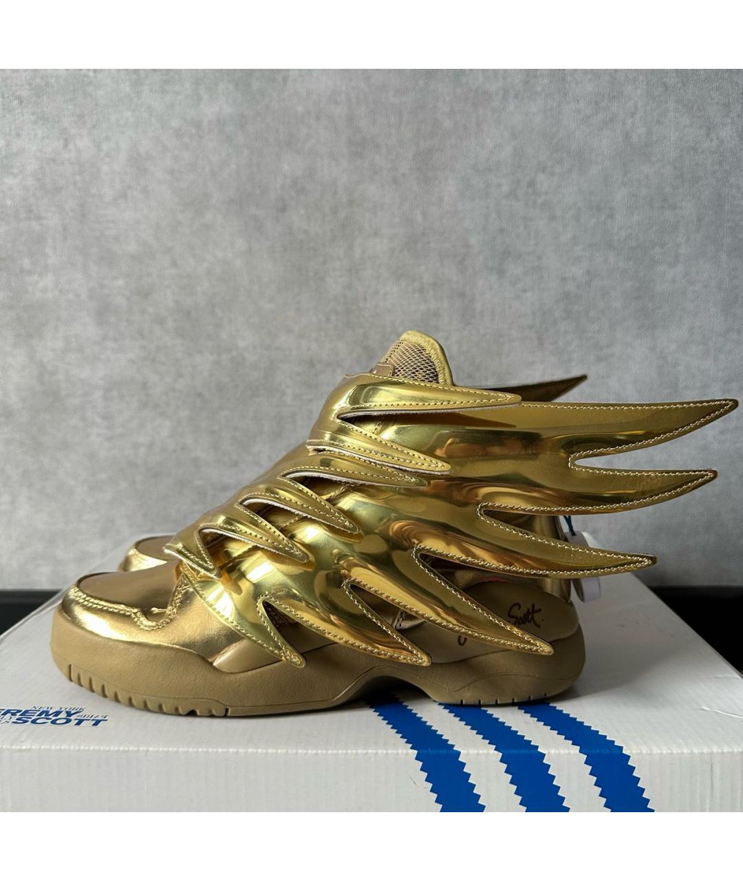 ADIDAS Золотые кроссовки из лакированной кожи, фото 3