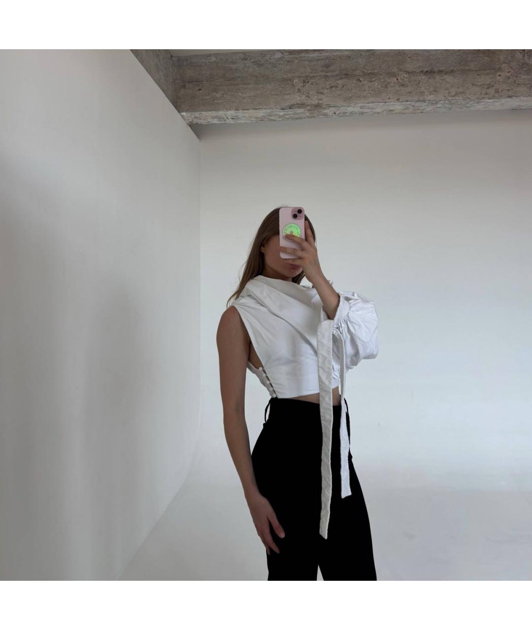 JACQUEMUS Белая хлопковая блузы, фото 6