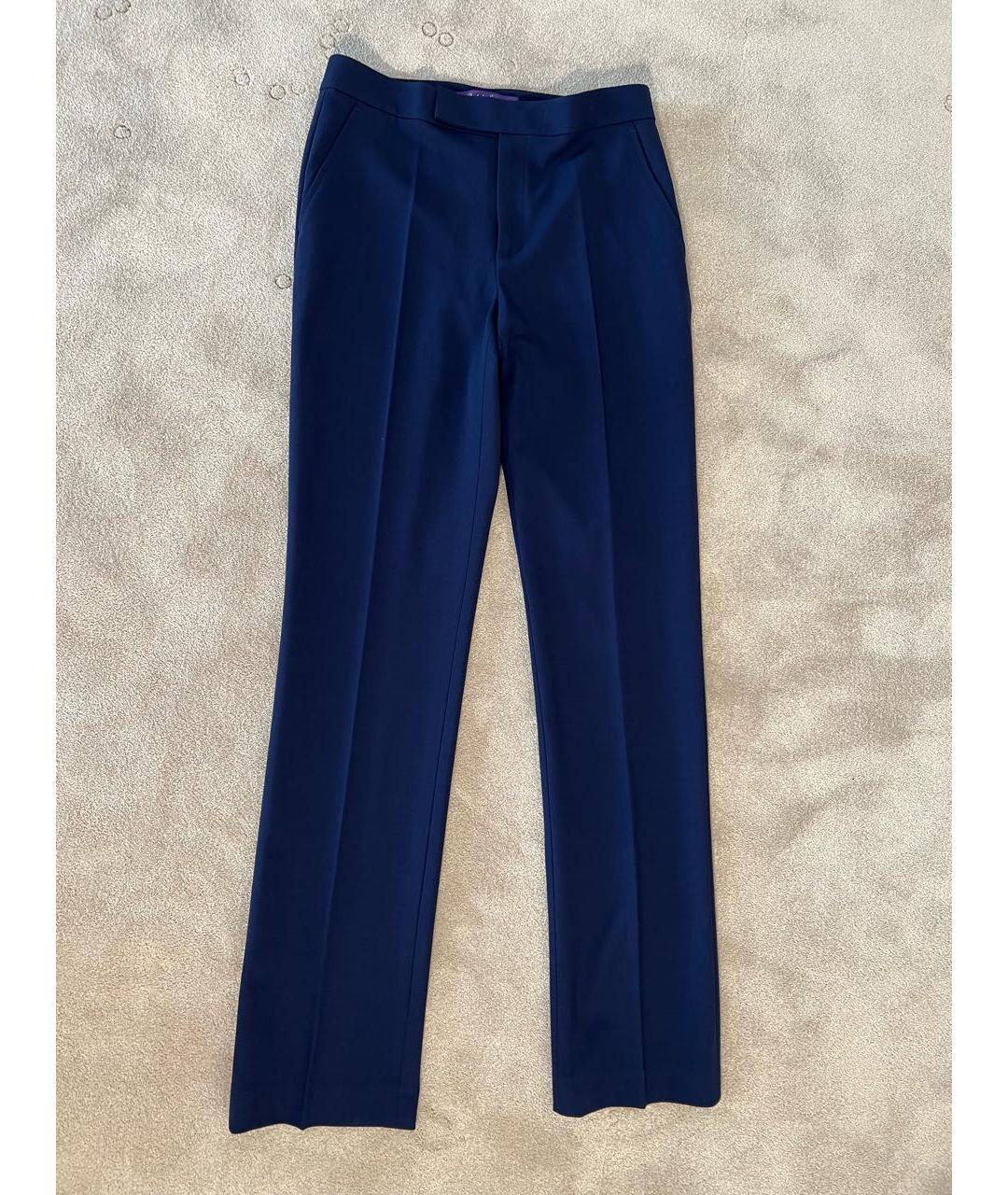RALPH LAUREN PURPLE LABEL Синие шерстяные брюки узкие, фото 4