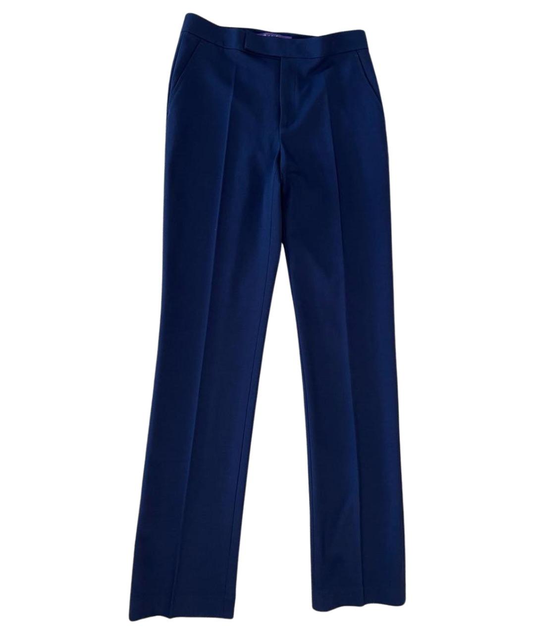 RALPH LAUREN PURPLE LABEL Синие шерстяные брюки узкие, фото 1