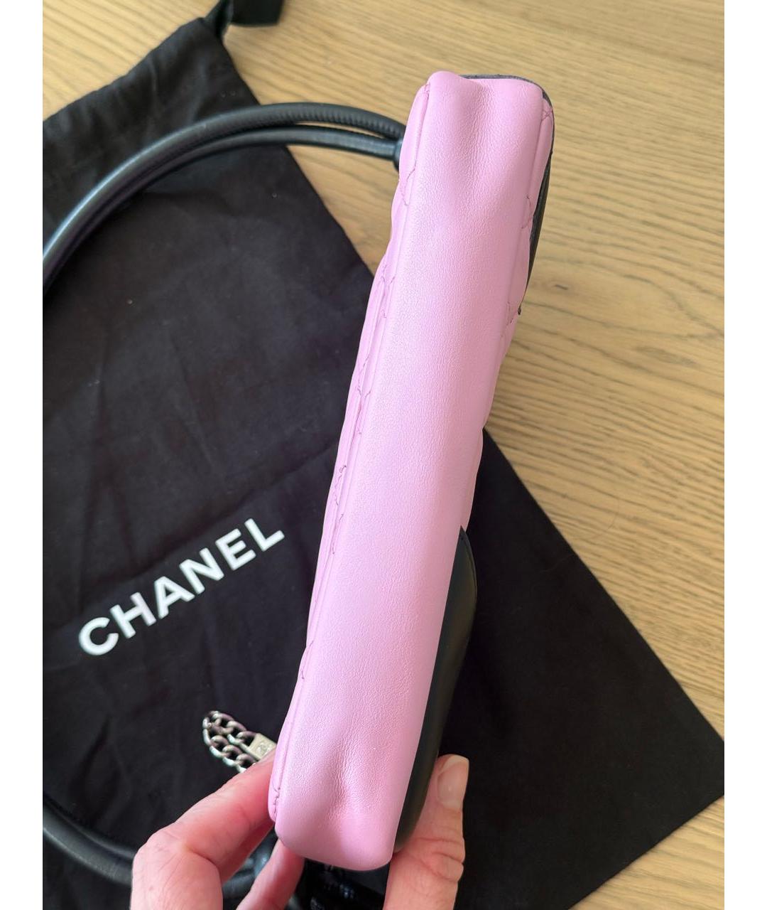 CHANEL Розовая кожаная сумка с короткими ручками, фото 4