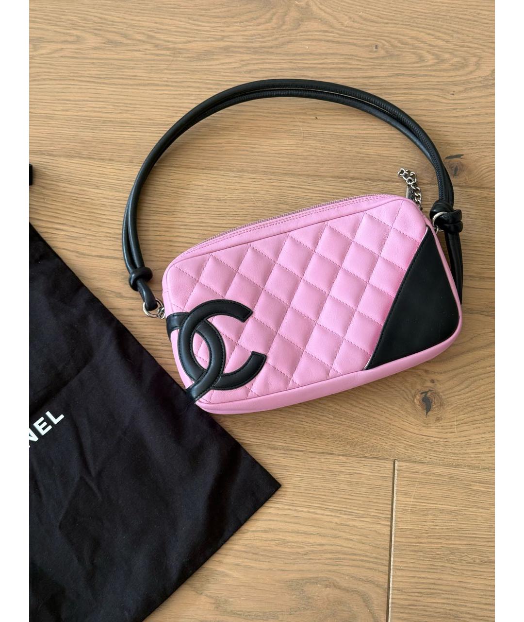 CHANEL Розовая кожаная сумка с короткими ручками, фото 2