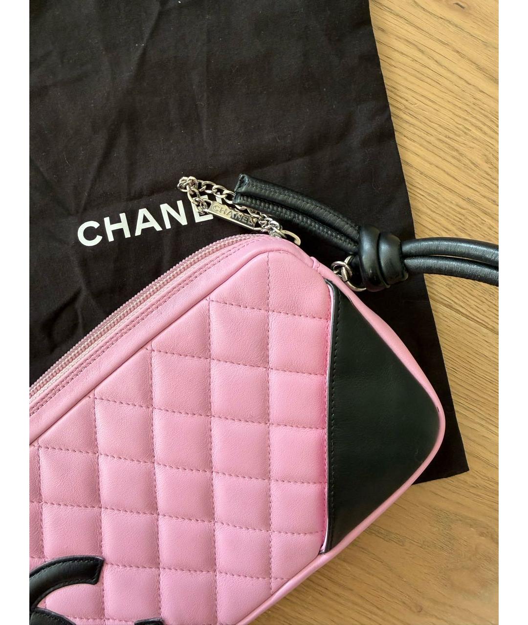 CHANEL Розовая кожаная сумка с короткими ручками, фото 6