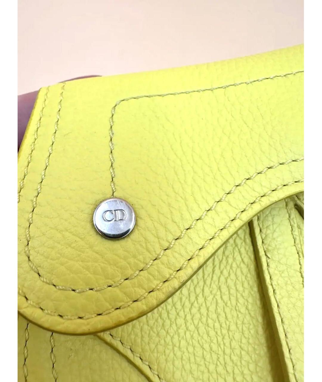 CHRISTIAN DIOR Желтый кожаный кошелек, фото 6