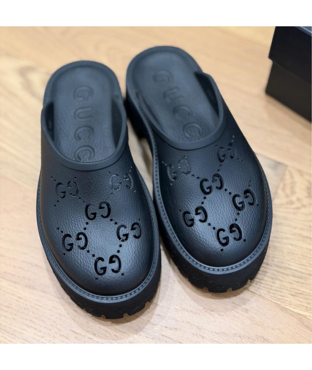 GUCCI Черные мюли, фото 2