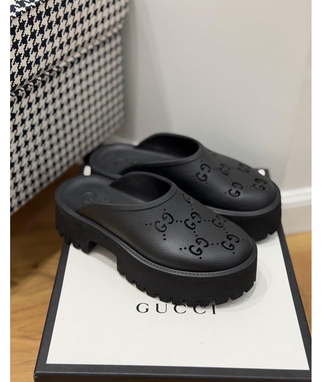 GUCCI Черные мюли, фото 6