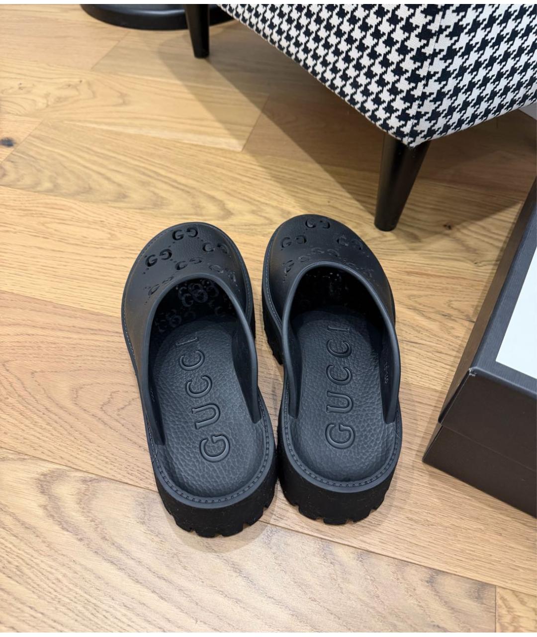 GUCCI Черные мюли, фото 4
