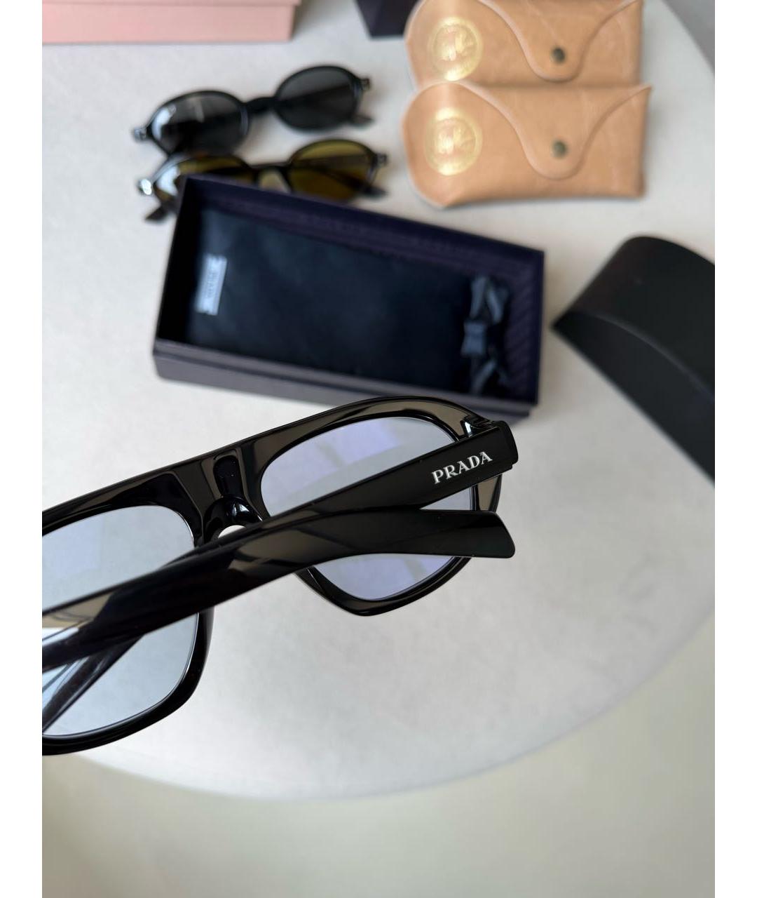 PRADA Черные пластиковые солнцезащитные очки, фото 8
