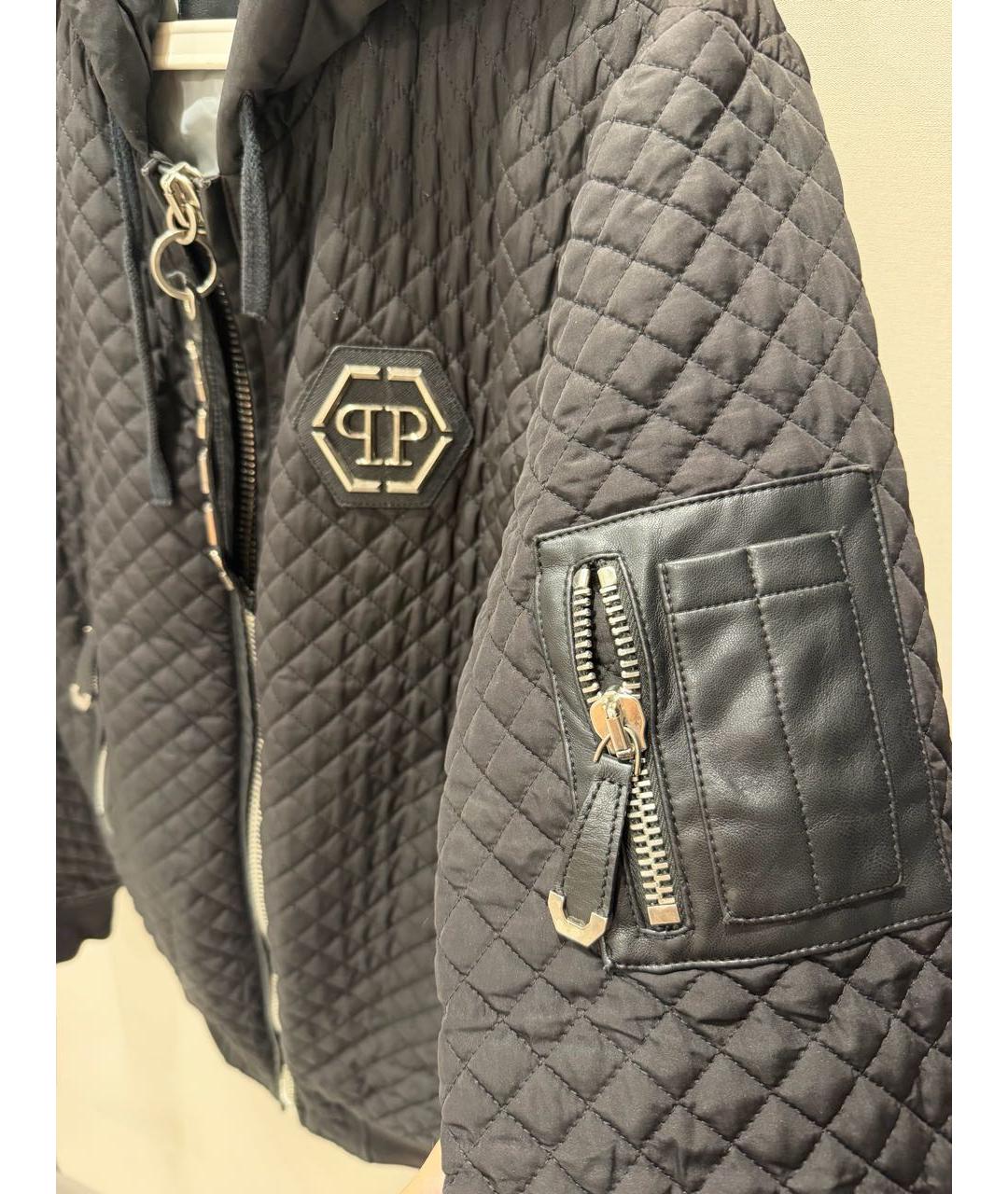 PHILIPP PLEIN Черная полиэстеровая куртка, фото 4