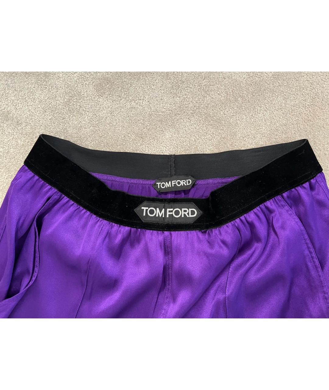 TOM FORD Фиолетовые атласные брюки широкие, фото 3