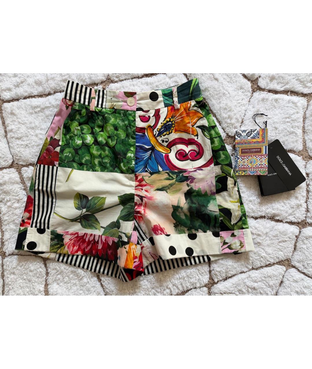 DOLCE&GABBANA Мульти хлопковые шорты, фото 7