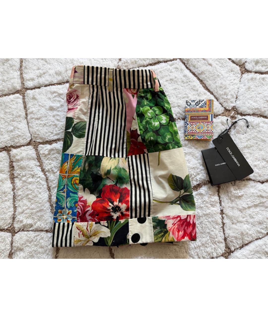 DOLCE&GABBANA Мульти хлопковые шорты, фото 4