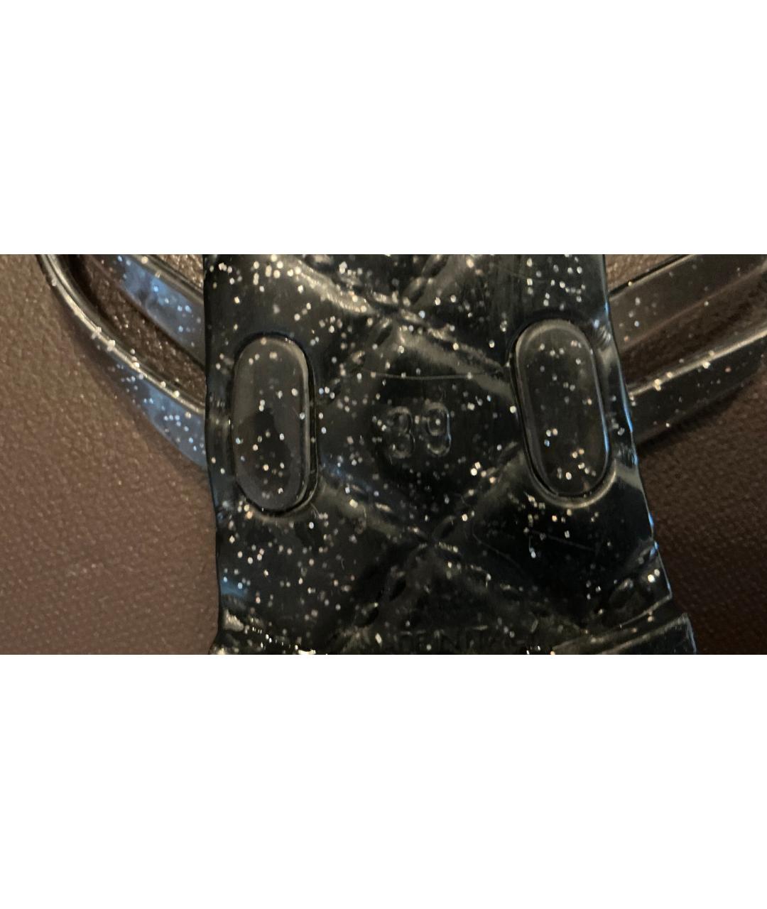 CHANEL Черные шлепанцы, фото 4