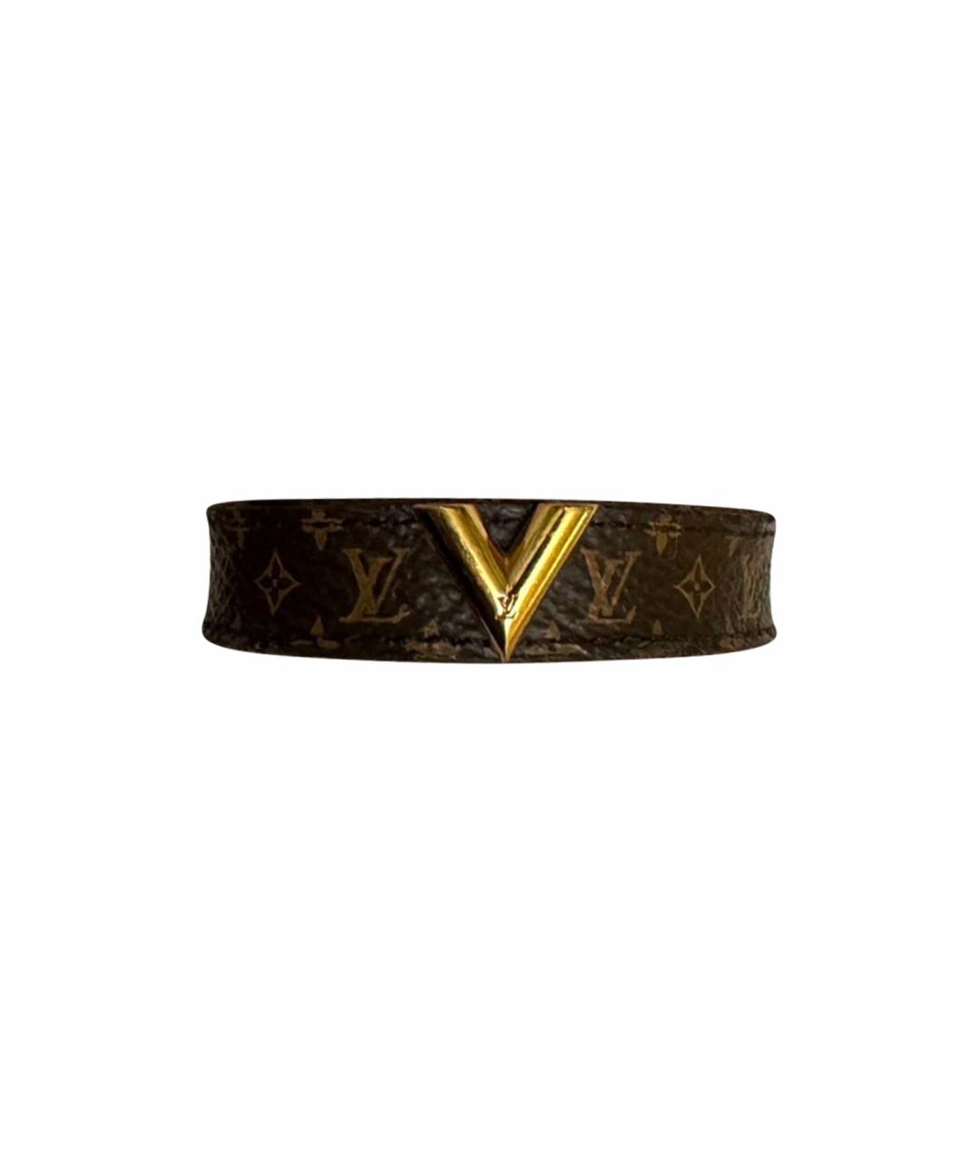 LOUIS VUITTON Коричневый кожаный браслет, фото 1