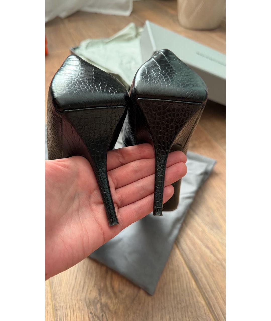 BALENCIAGA Черные туфли из экзотической кожи, фото 4