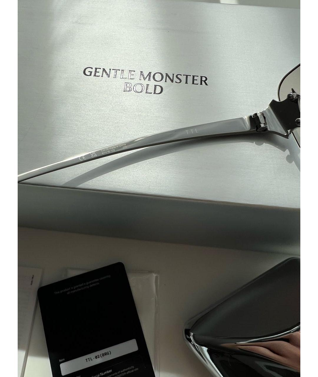 GENTLE MONSTER Серебряные металлические солнцезащитные очки, фото 5