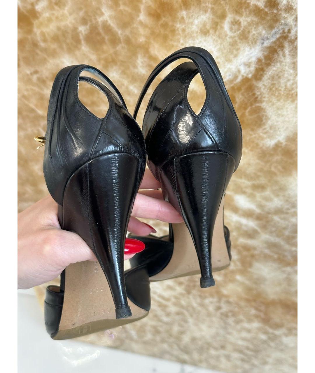 CELINE Черные туфли из экзотической кожи, фото 8