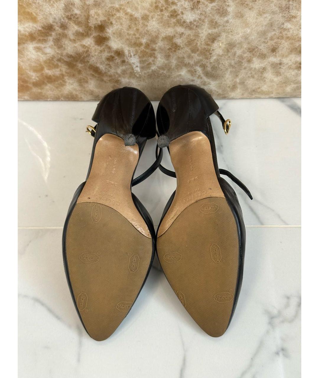 CELINE Черные туфли из экзотической кожи, фото 6