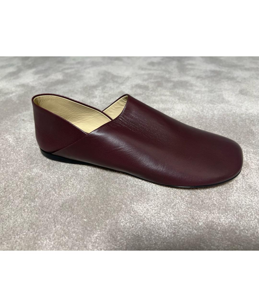 LOEWE Бордовые кожаные мюли, фото 5