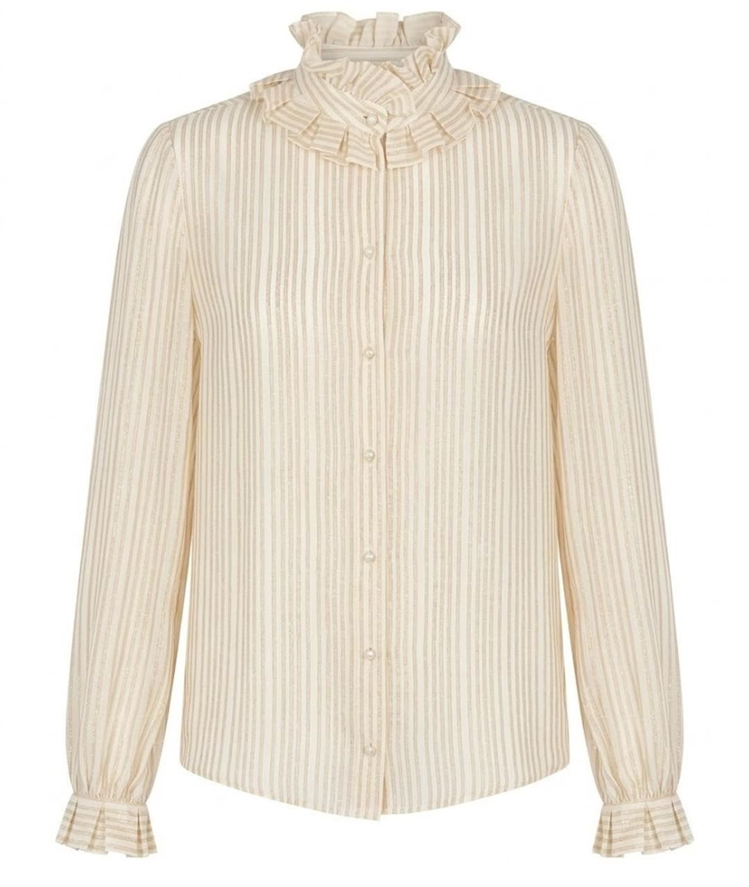 SAINT LAURENT Бежевая шелковая рубашка, фото 1