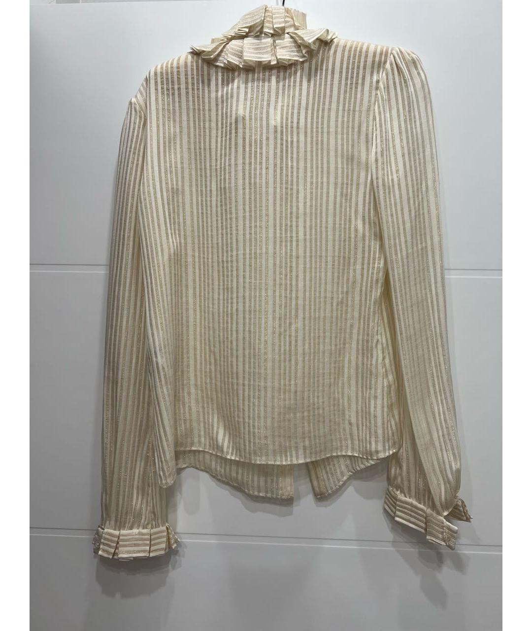 SAINT LAURENT Бежевая шелковая рубашка, фото 2