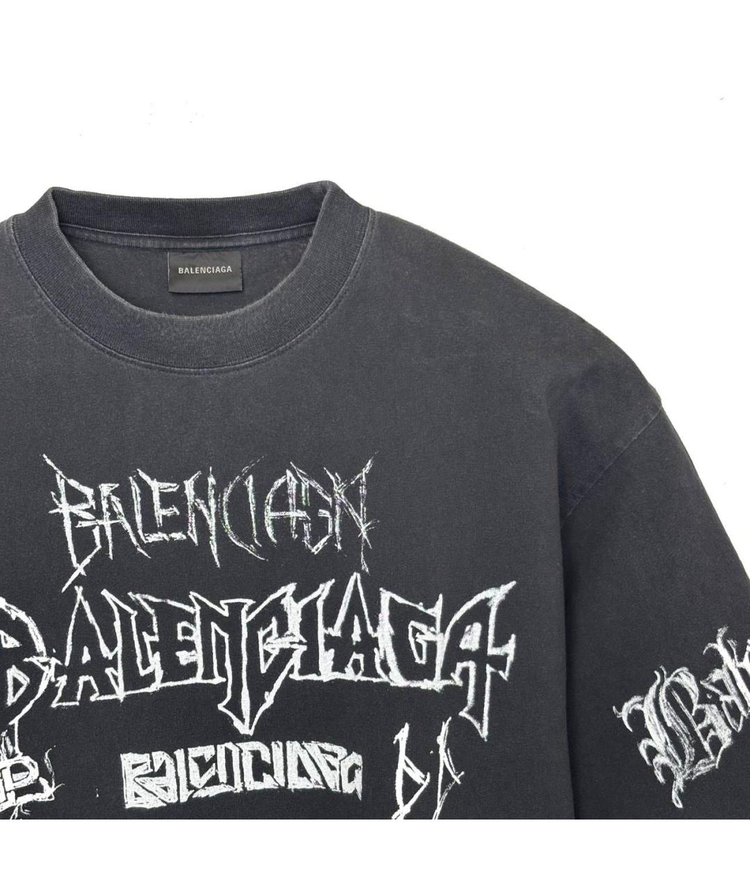 BALENCIAGA Черная футболка, фото 2