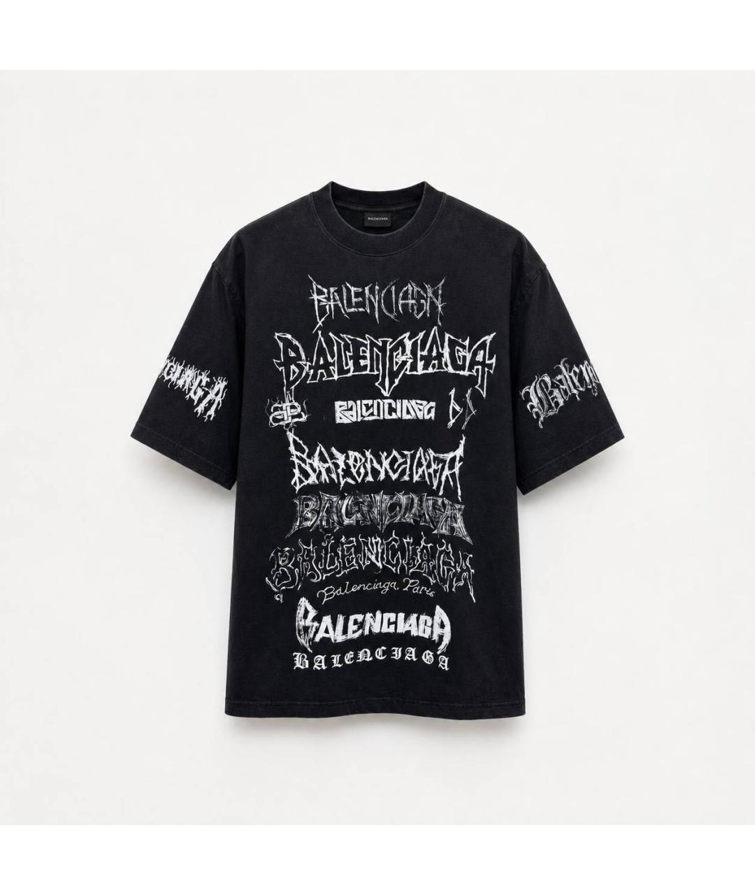 BALENCIAGA Черная футболка, фото 4