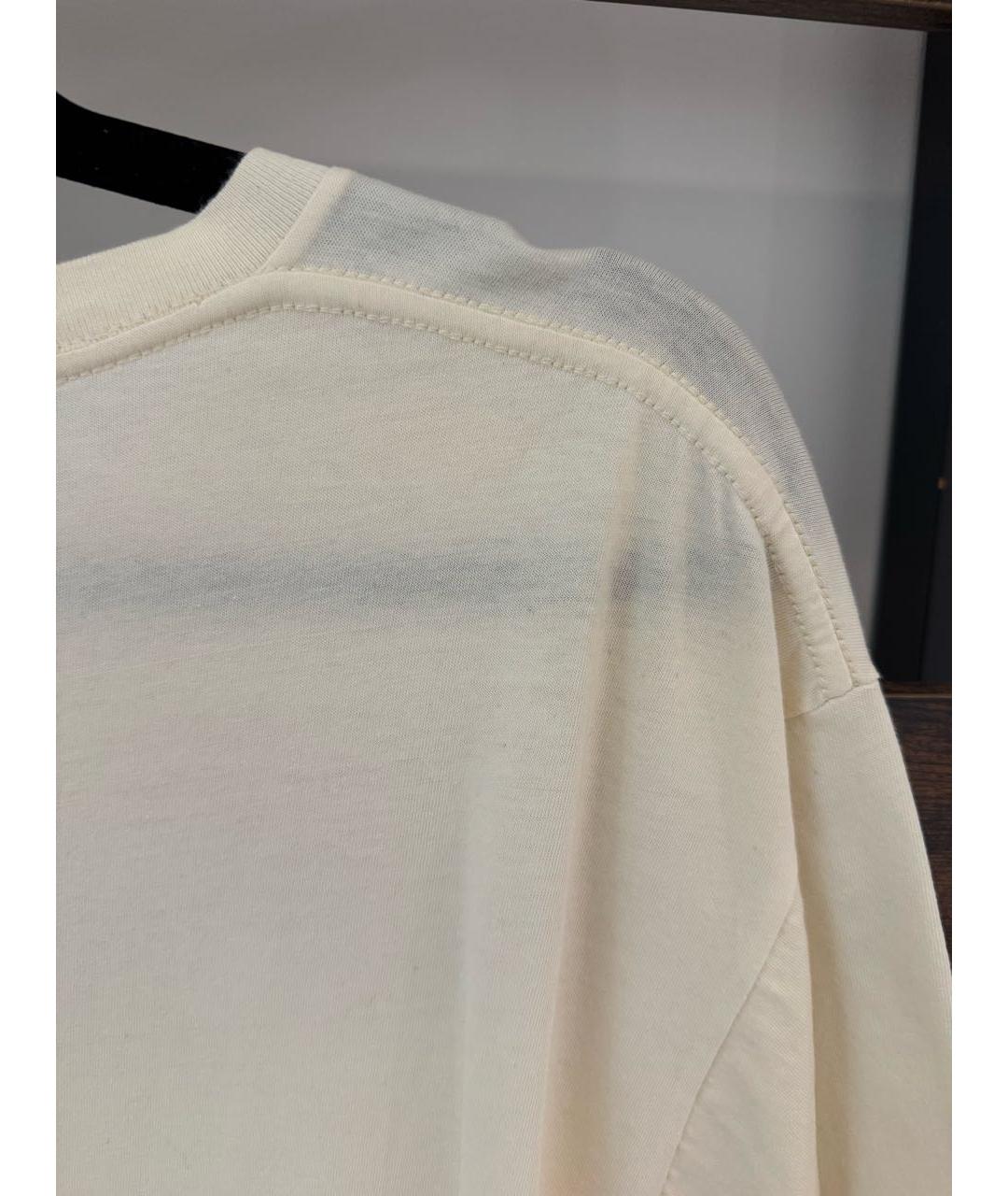 GUCCI Бежевая хлопковая футболка, фото 7
