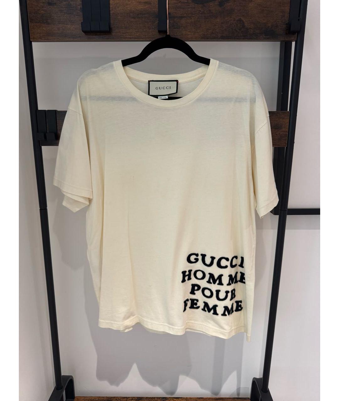 GUCCI Бежевая хлопковая футболка, фото 8