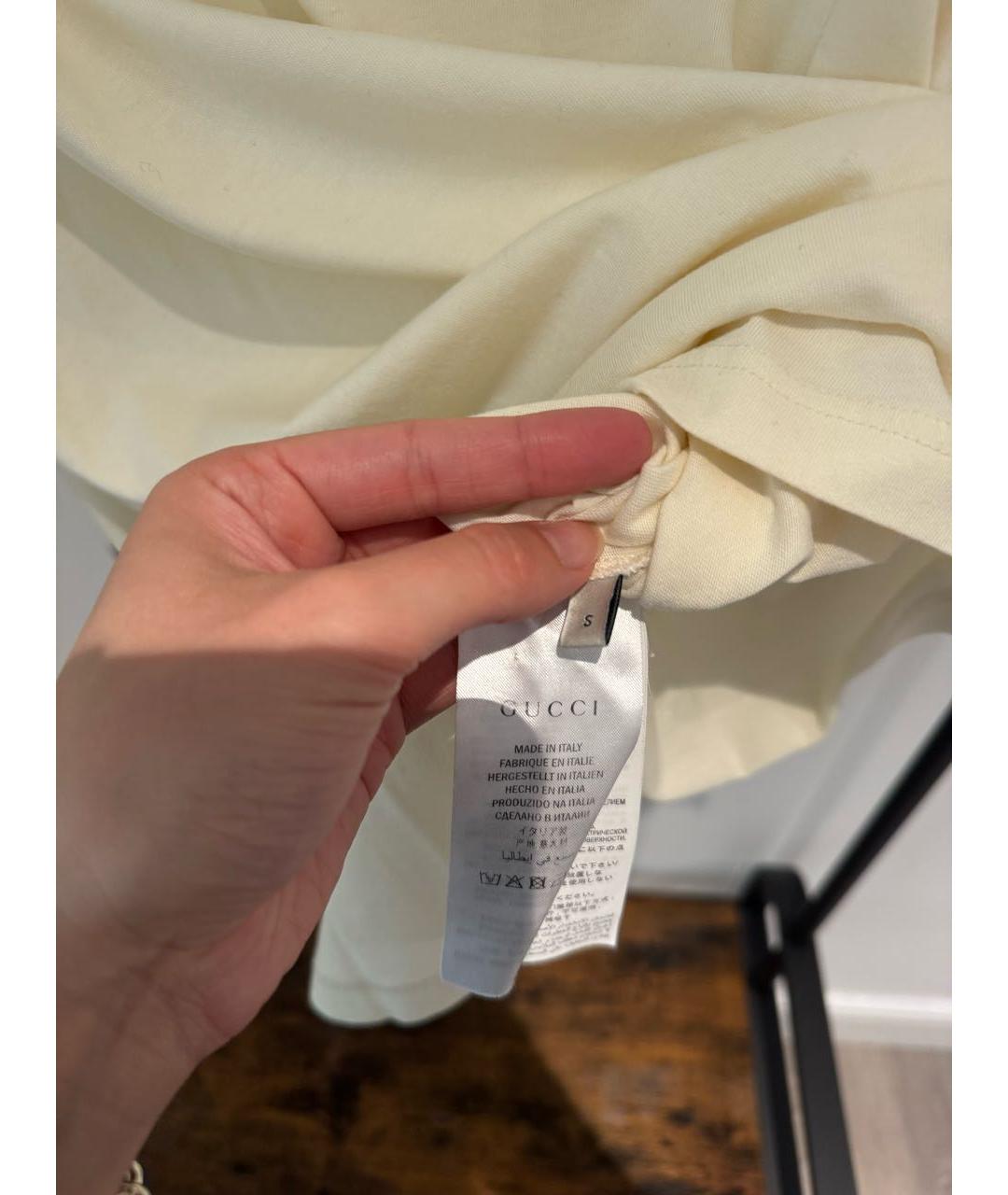 GUCCI Бежевая хлопковая футболка, фото 3