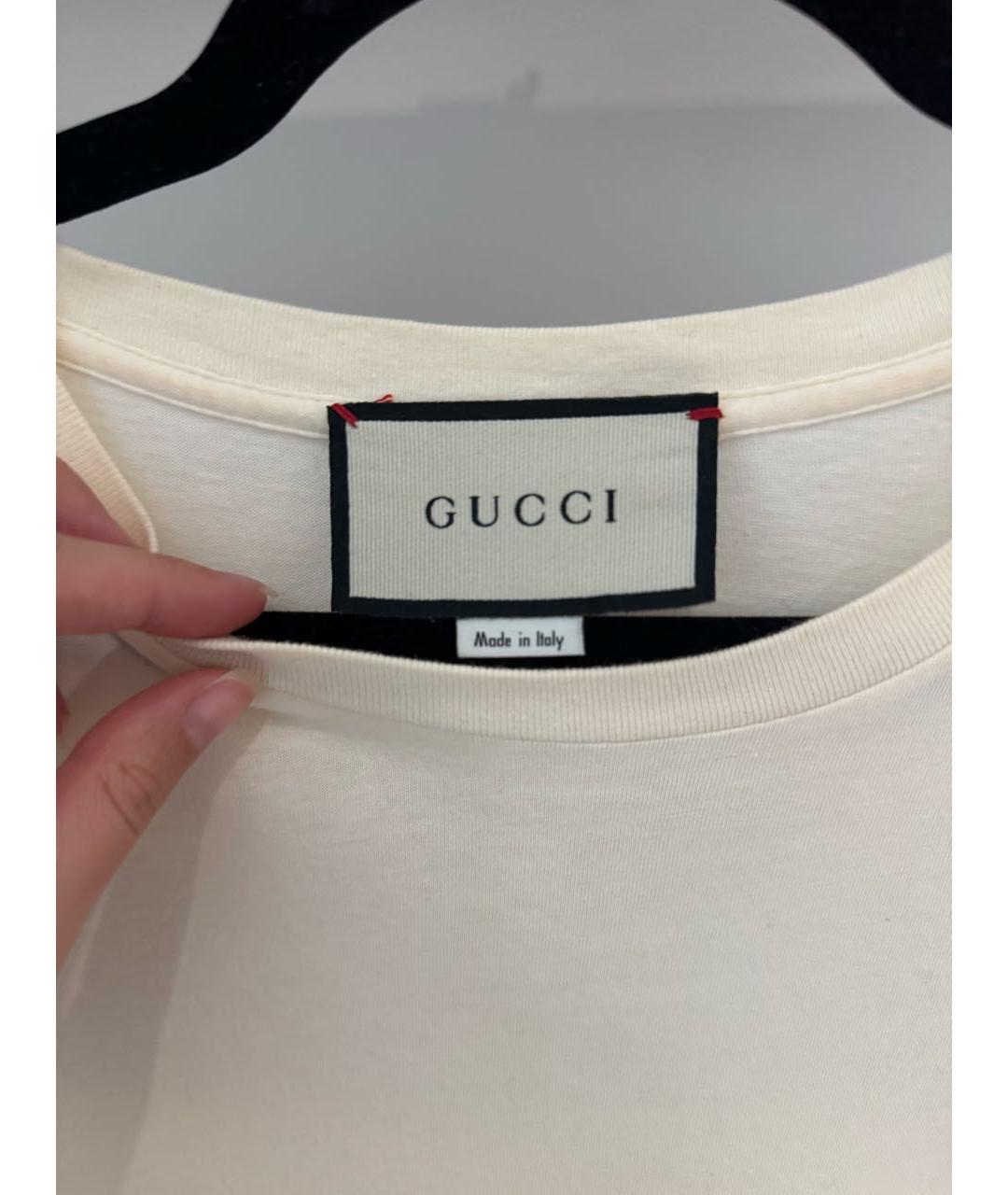 GUCCI Бежевая хлопковая футболка, фото 4
