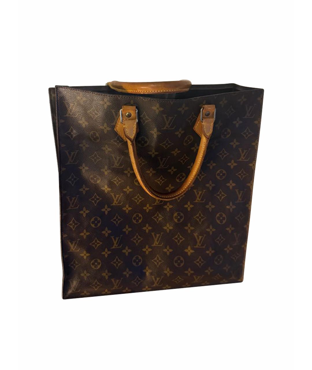 LOUIS VUITTON Коричневая кожаная сумка с короткими ручками, фото 1